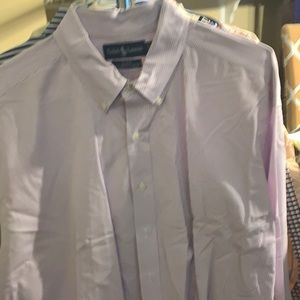 Purple and white check shirt worn once had it dry cleaned.